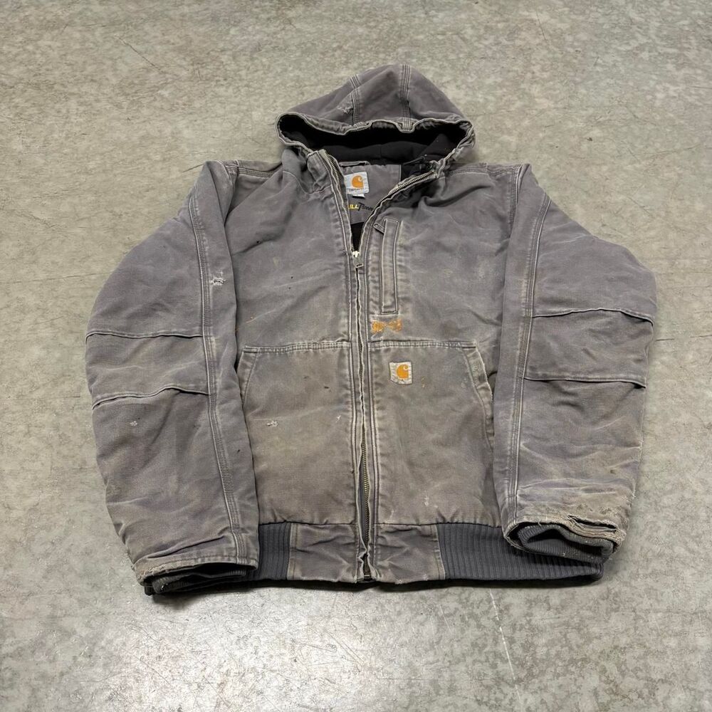 Carhartt Men's Grey and Brown Jacket